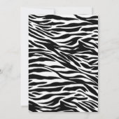 Invitation impression zèbre ; anniversaire florissant (Dos)