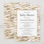 Invitation Impression zèbre crème or (Devant / Derrière)