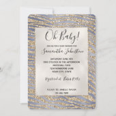 Invitation Impression zèbre pailletée luxe or violet (Devant)