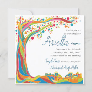 Invitation Impressionnant arbre coloré de vie à Jérusalem