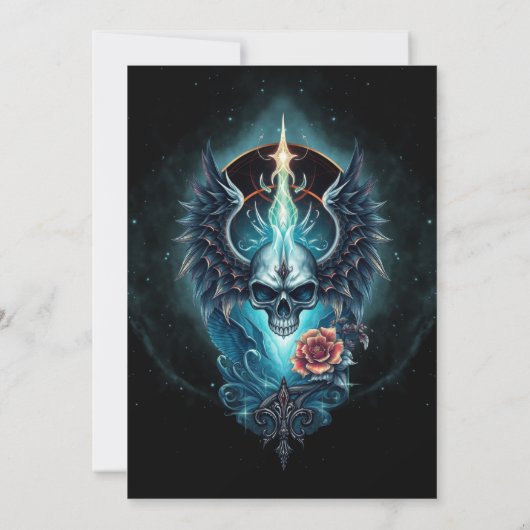 Invitation Impressionnant, crâne réaliste, (Dos)