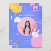 Invitation Impressionnant photo de fête d'anniversaire (Devant / Derrière)