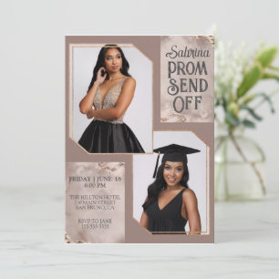 Invitation Impressionnant Prom Envoyer Hors Graduation Deux P
