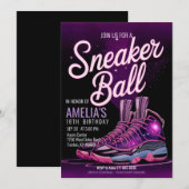 Invitation Impressionnante Galaxie Basket Ball fête d'anniver (Devant / Derrière)