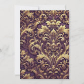 Invitation Imprimable Acanthus victorien violet et or (Dos)