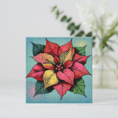 Invitation Imprimable album demi-ton Pop Art Poinsettia (Debout devant)