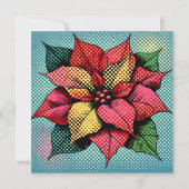 Invitation Imprimable album demi-ton Pop Art Poinsettia (Devant)