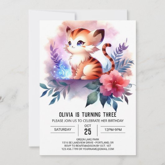 Invitation Imprimable Anniversaire du tigre (Devant)