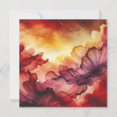 Invitation Imprimable Automne Coucher de soleil Alcool Encre  (Devant)