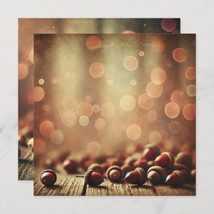 Invitation Imprimable Automne Rustique Bois & Acorn Bokeh Scr