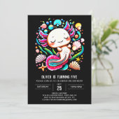 Invitation Imprimable Axolotl coloré Anniversaire (Debout devant)