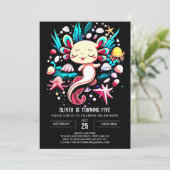 Invitation Imprimable Axolotl Personnalisé Anniversaire (Debout devant)