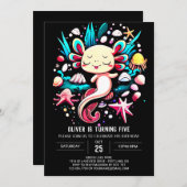 Invitation Imprimable Axolotl Personnalisé Anniversaire (Devant / Derrière)