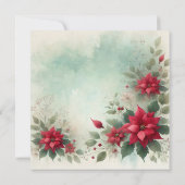 Invitation Imprimable bloc-cadres Poinsettia Watercolor (Dos)