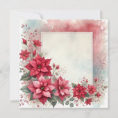 Invitation Imprimable bloc-cadres Poinsettia Watercolor (Devant)