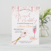 Invitation Imprimable - Brunch & Bubbly Pink Champange (Debout devant)