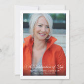 Invitation Imprimable Célébration de la vie Élégance Photo co (Devant)