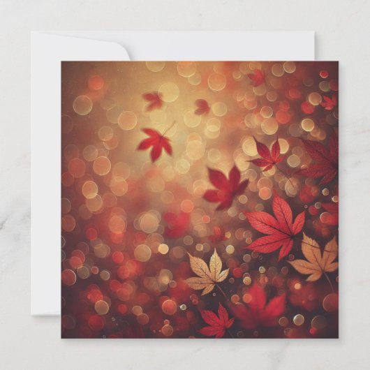 Invitation Imprimable Chute Feuille Bokeh Scrapbook (Dos)