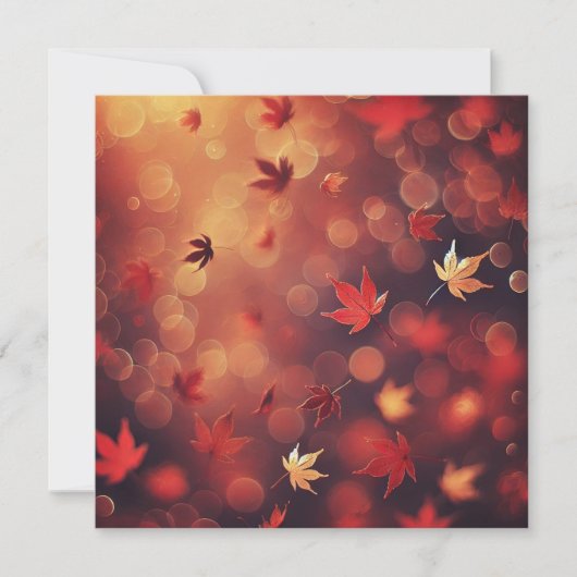 Invitation Imprimable Chute Feuille Bokeh Scrapbook (Devant)