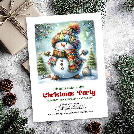 Invitation imprimable de fête joyeuse de bonhomme 