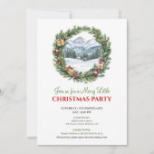 Invitation imprimable de scène de Noël à l'aquarel (Devant)
