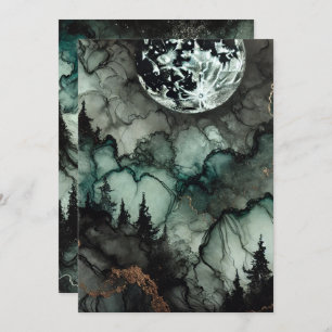 Invitation Imprimable Forêt hantée Halloween Encre d'alcool d