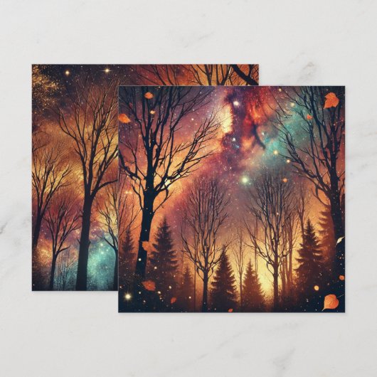 Invitation Imprimable Galaxie d'automne Twilight Forest Scrap (Devant / Derrière)