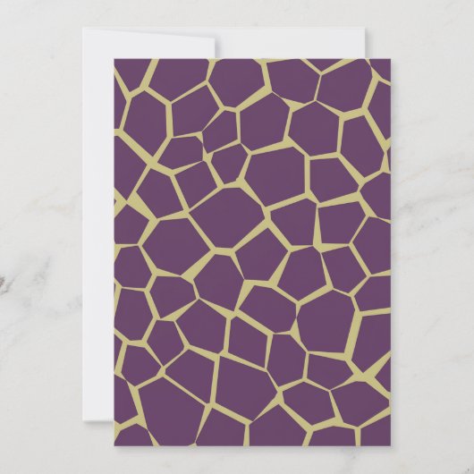 Invitation Imprimable Giraffe violet et or (Devant)