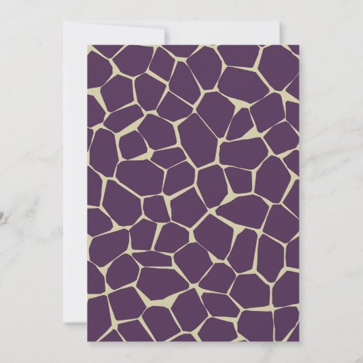 Invitation Imprimable Giraffe violet et or (Dos)