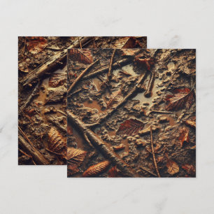Invitation Imprimable Grungy Autumnal Muddy Feuilles Scrapboo