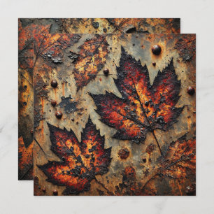 Invitation Imprimable Grungy Autumnal Rusty Metal Scrapbook