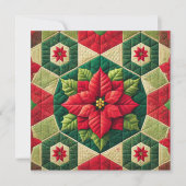 Invitation Imprimable Hexagon Patchwork Poinsettia Scrapbook (Devant)