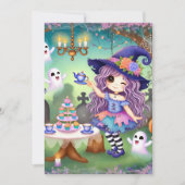 Invitation Imprimable Jolie Sorcière Whimsical Halloween Tea  (Devant)