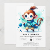 Invitation Imprimable Jouer Singe Anniversaire (Devant / Derrière)