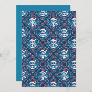 Invitation Imprimable Kawaii Ours Festif Mandala Diamond Tile