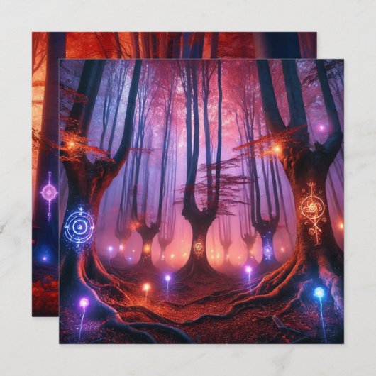 Invitation Imprimable Livre blanc sur la forêt de Whimsigoth (Devant / Derrière)