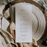 Invitation Imprimable | Menu Mariage vert olive feutre minimu<br><div class="desc">Cette carte de menu mariage minimaliste en feuilles vert olive imprimable est parfaite pour un mariage boho. Le design se compose d'une simple silhouette de feuille de verdure en vert d'olivier, au style bohème minimaliste de montagne. Ce menu peut être utilisé pour une réception de mariage, un dîner de répétition...</div>