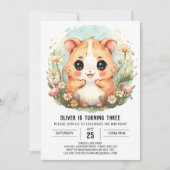 Invitation Imprimable Mignonne Hamster Anniversaire (Devant)