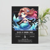 Invitation Imprimable Mignonne Sirène Anniversaire (Debout devant)