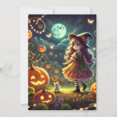 Invitation Imprimable mignonne sorcière lunaire Citrouilles d (Dos)