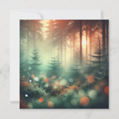 Invitation Imprimable Misty Autumnal Forest Bokeh Scrapbook (Dos)