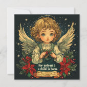 Invitation Imprimable Noël Christ Enfant Bible Verset Papier (Devant)