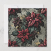 Invitation Imprimable Papier peint Grungy Poinsettia (Dos)