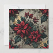 Invitation Imprimable Papier peint Grungy Poinsettia (Devant)