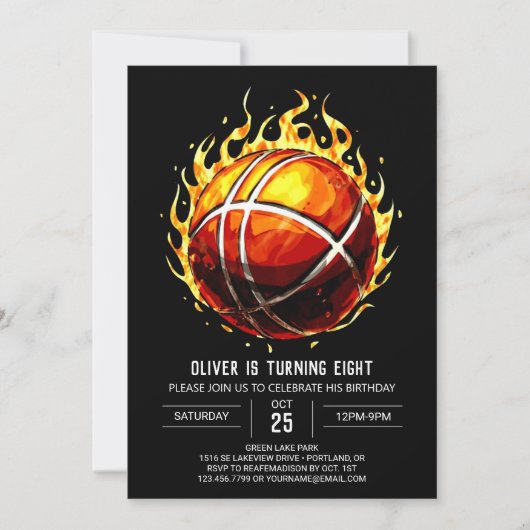 Invitation Imprimable Pastel Boy Basketball Anniversaire (Devant)