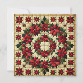 Invitation Imprimable Patchwork Poinsettia Wreath Scrapbookin (Devant)