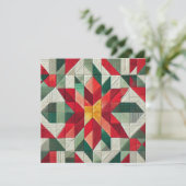 Invitation Imprimable poinsettia en patchwork géométrique pou (Debout devant)