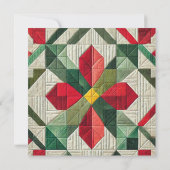 Invitation Imprimable poinsettia en patchwork géométrique pou (Dos)
