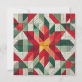 Invitation Imprimable poinsettia en patchwork géométrique pou (Devant)