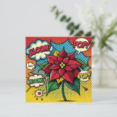 Invitation Imprimable Pop Art Comic Livre Poinsettia Scrapboo (Debout devant)